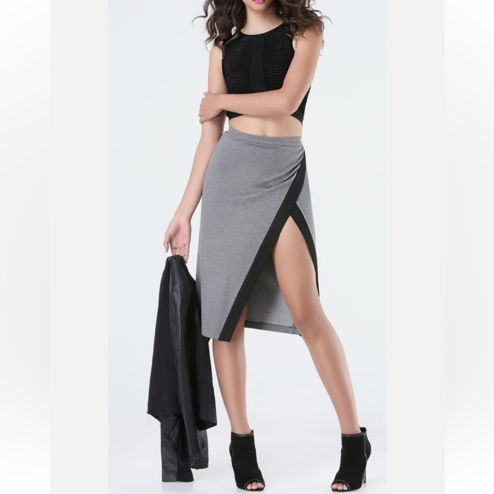 BEBE Midi High Slit Skirt